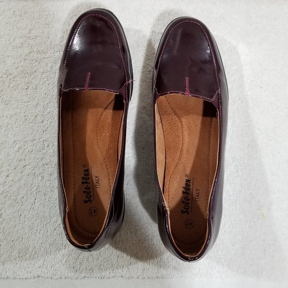 Soft-Flex burgundy wedge heel shoes - Picture 3 of 7